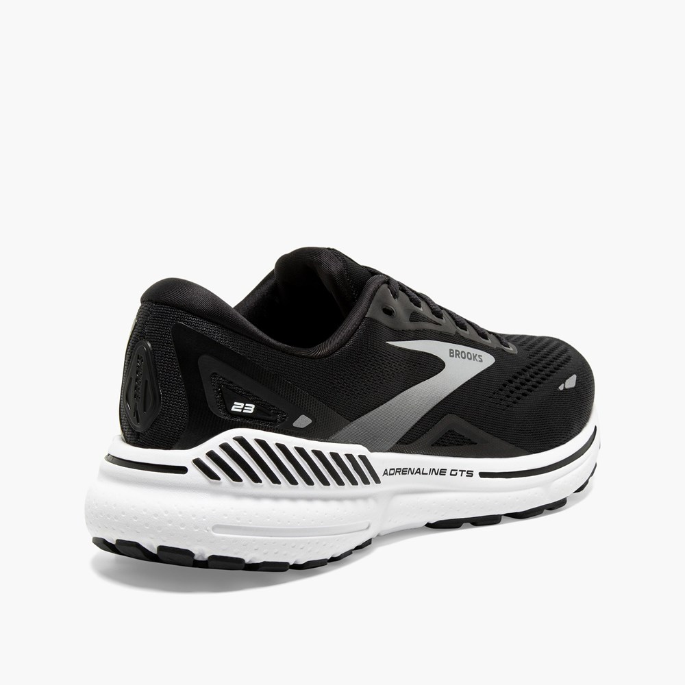 Chaussures Running Route Brooks Adrenaline GTS 23 Noir Blanche Argent Homme | YOV-7129671